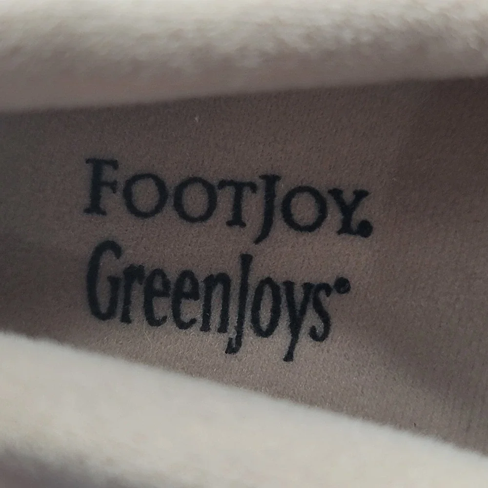 Footjoys Greenjoys‎ Shoes White Womens 9.5 M Saddle Oxford Spike Golf Lace 48746